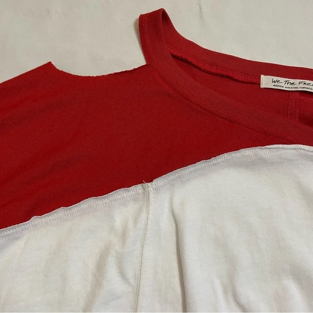 NWT New Free People Colorblock Field Goal Crop T-Shirt Size M